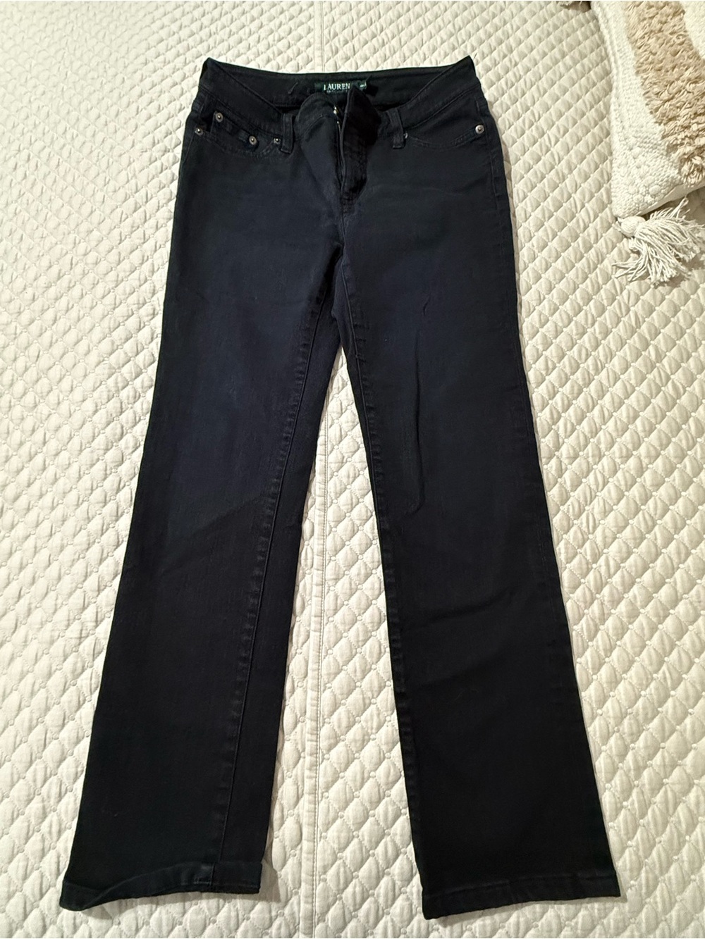 Lauren Ralph Lauren Black Straight Leg Jeans - Classic Fit 4P